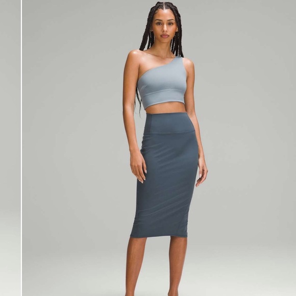 lululemon athletica Dresses & Skirts - Lululemon Nulu Slim-Fit High-Rise Skirt Iron Blue Size 12